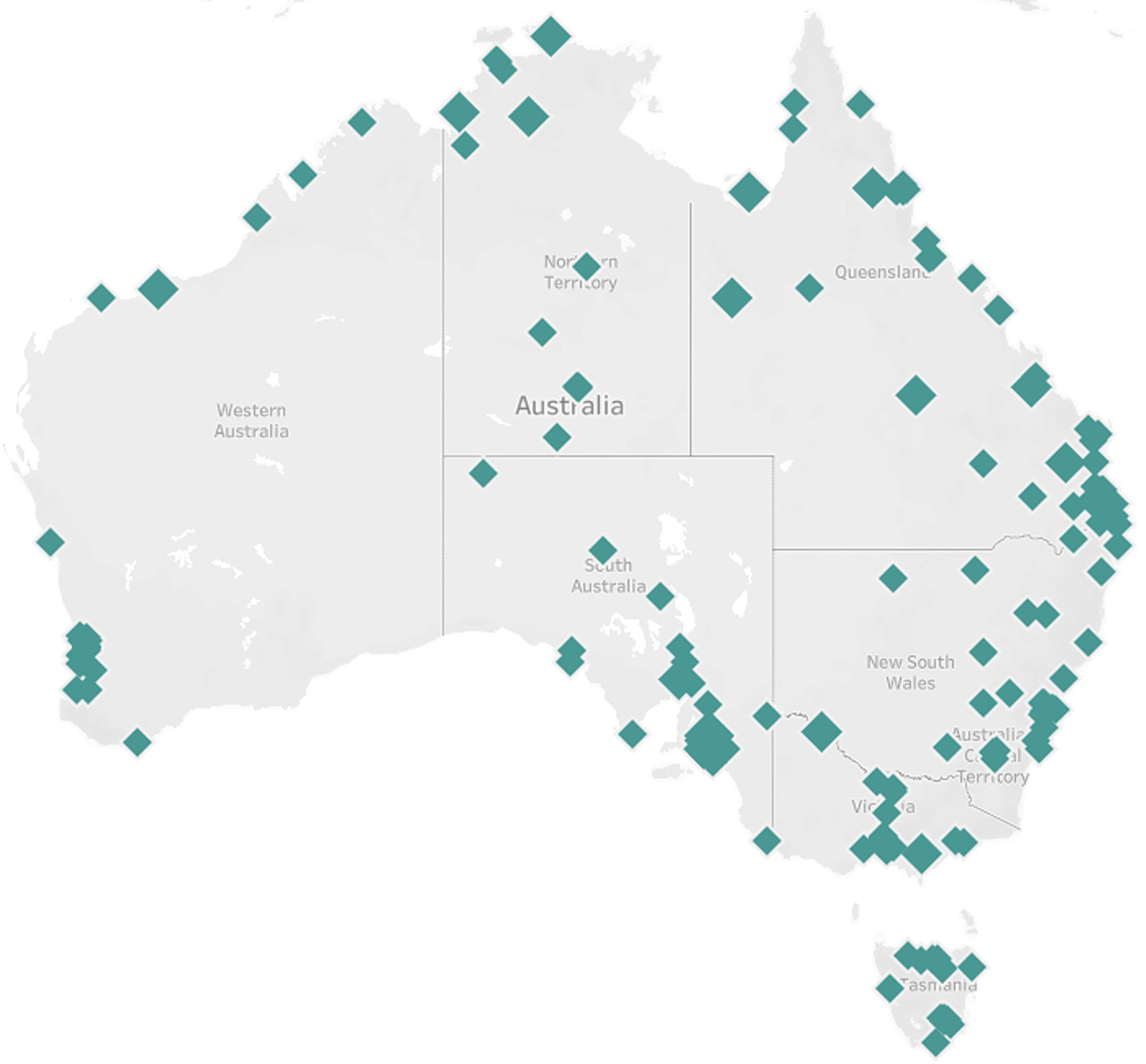 Figure 1. Location of integrated child and family centres